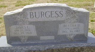 James L. & Bertha D. Burgess Gravestone
