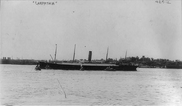 [Steamship CARPATHIA - broadside view, port side, 4...