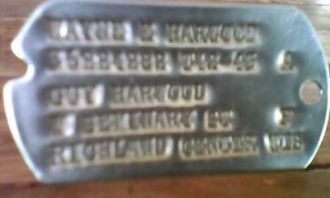 Wayne E Harwood dog tag