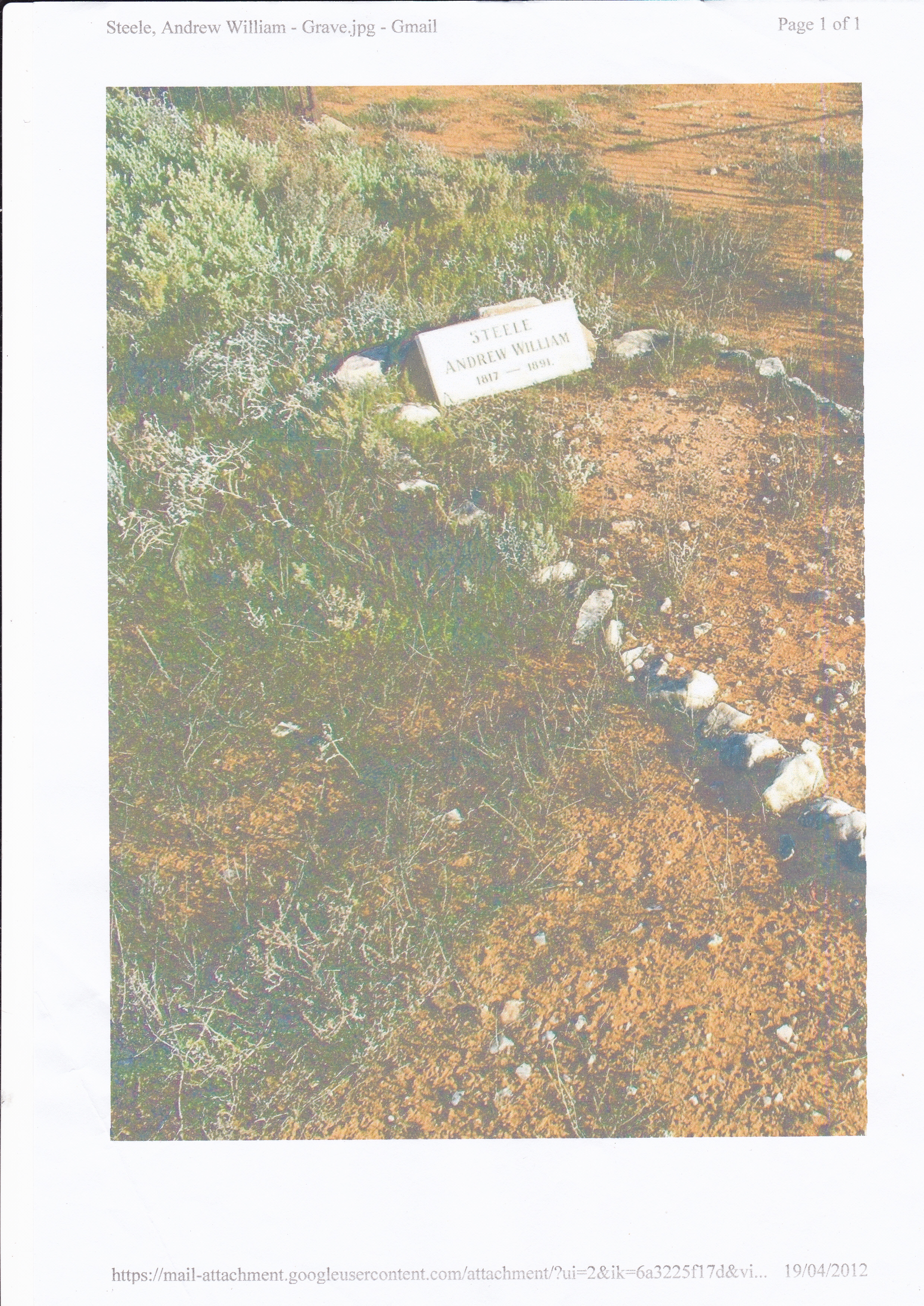 Andrew Wiliam Steele gravesite