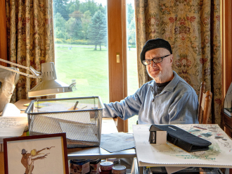 Jules Feiffer at home in New York State