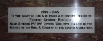 Ernest George Border memorial