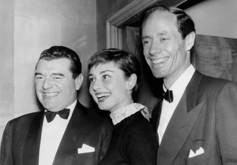 Jack Hawkins with Audrey Hepburn and Mel Ferrer.