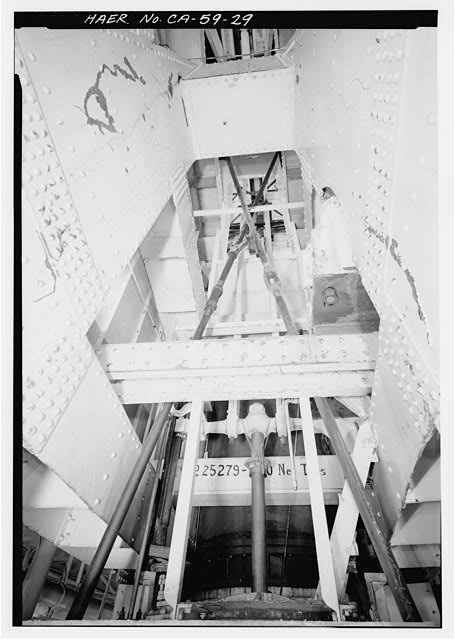 29. View looking at A-frame tie rods. - Ferry EUREKA,...