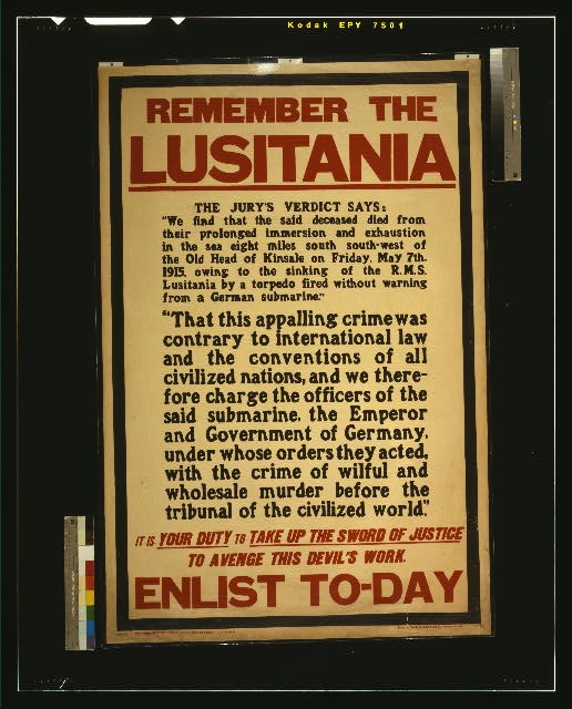 Remember the Lusitania ... Enlist to-day / printed by...