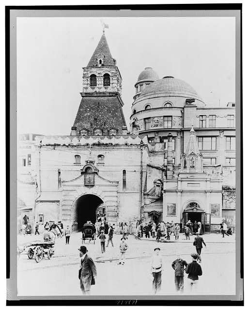 The Kremlin gate, with its Tartar architecture and...
