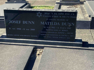 Grave of Josef and Matilda Dunn.