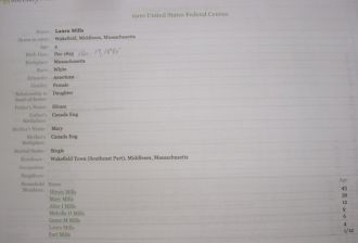 Hiriam Mills in 1900 USA census