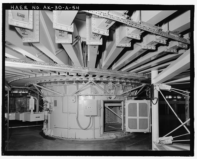 54. View from ground level in building no. 105 showing...