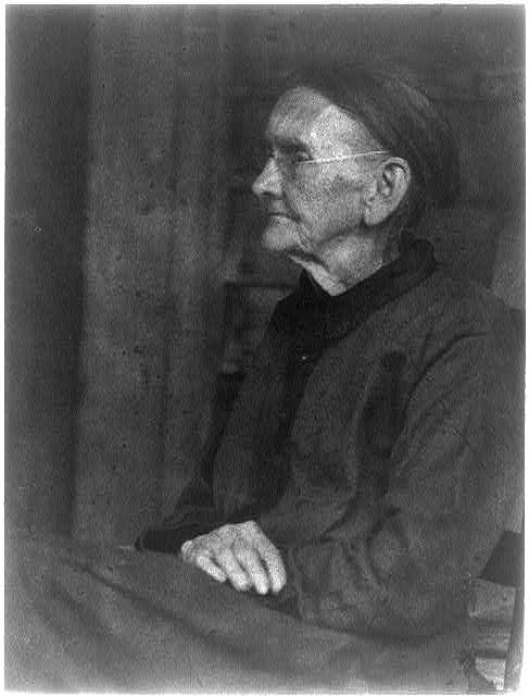 [Old woman, profile half-length portrait]