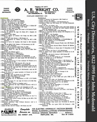 Margaret D Brogan-McDonald--U.S., City Directories, 1822-1995(1961)