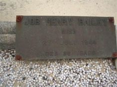 Job Henry Bailey - Gravestone