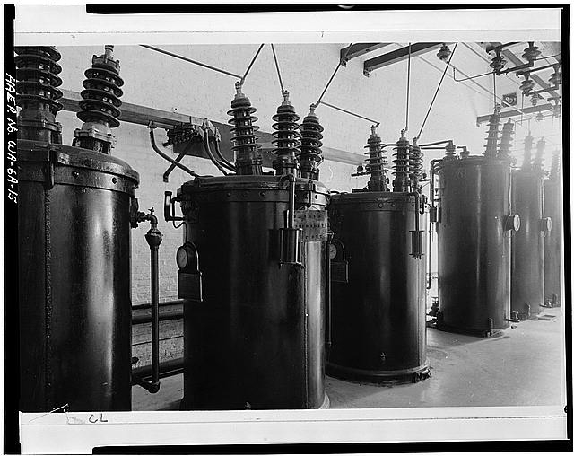 15. VIEW OF TRANSFORMERS, TRANSFORMER ROOM, POWERHOUSE -...