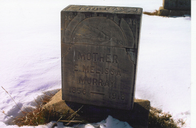 Looking West, A Close-Up of the Tombstone of Elizabeth Melissa (Carl) Murray (1856-1918), Wife of James Ellison Murray