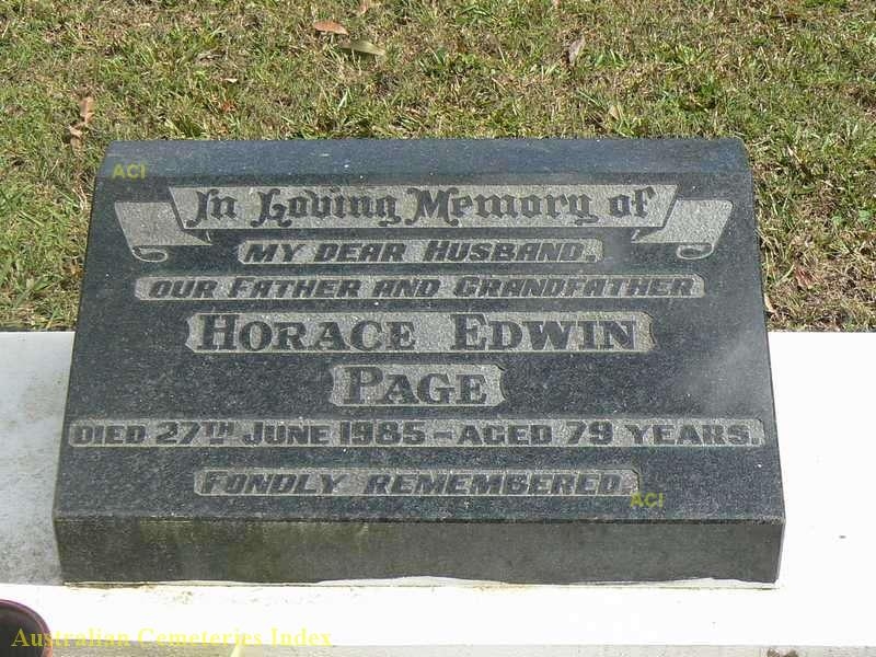 Horace Edwin Page gravesite