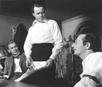 Joseph Cotton, Orson Welles, and Everett Sloane in Citizen Kane.