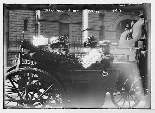 Labor Day Parade, carriage carrying chorus girls union,...