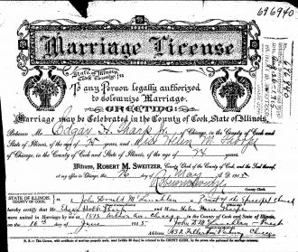 Helen Marie Thorpe marriage license