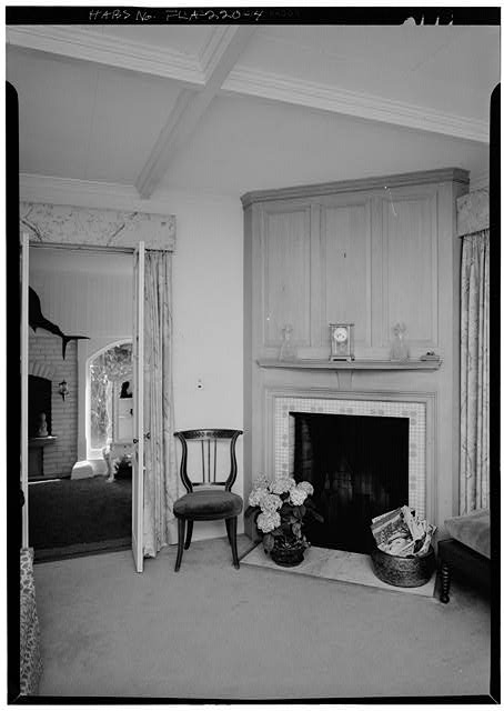 4. CORNER FIREPLACE, FIRST FLOOR, VIEW TO SOUTHWEST -...