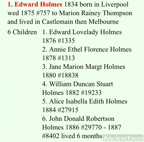 Edward Lovelady Holmes Family