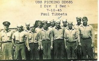 Paul Tibbets on USS Picking