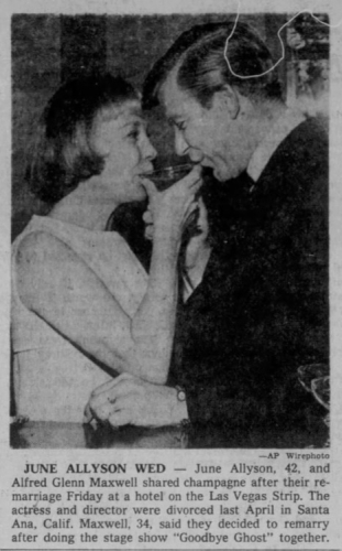 June Allyson & Alfred Glenn Maxwell 1966