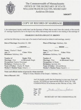 Marriage Certificate