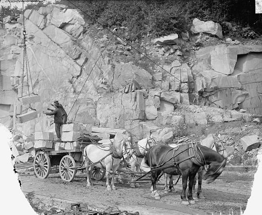 Concord, N.H., loading granite,