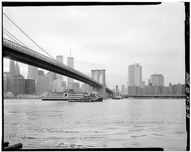 19. View looking W from Brooklyn shore with ferry boat in...