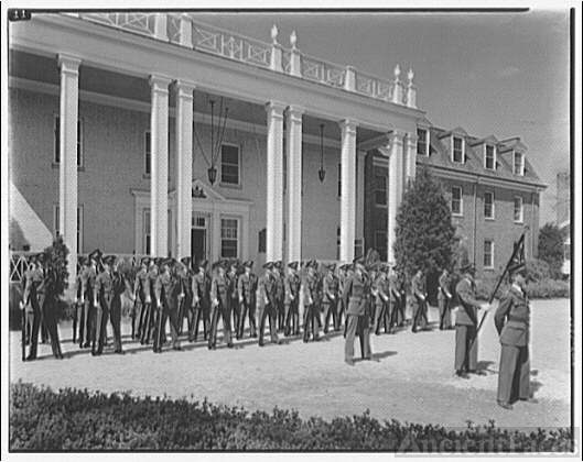 Charlotte Hall Military Academy. Cadets in formation...