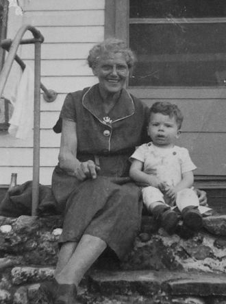 Larry with Grandma at the Grand River cottage