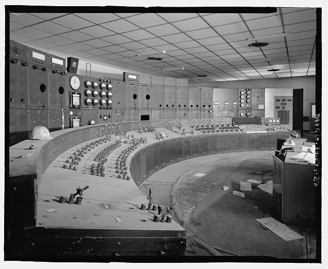 37. TURBINE HALL, CONTROL ROOM, LOOKING NORTHEAST -...