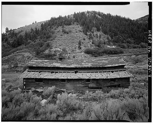 4. VIEW OF NORTH SIDE OF BATHHOUSE - Rains Mine,...