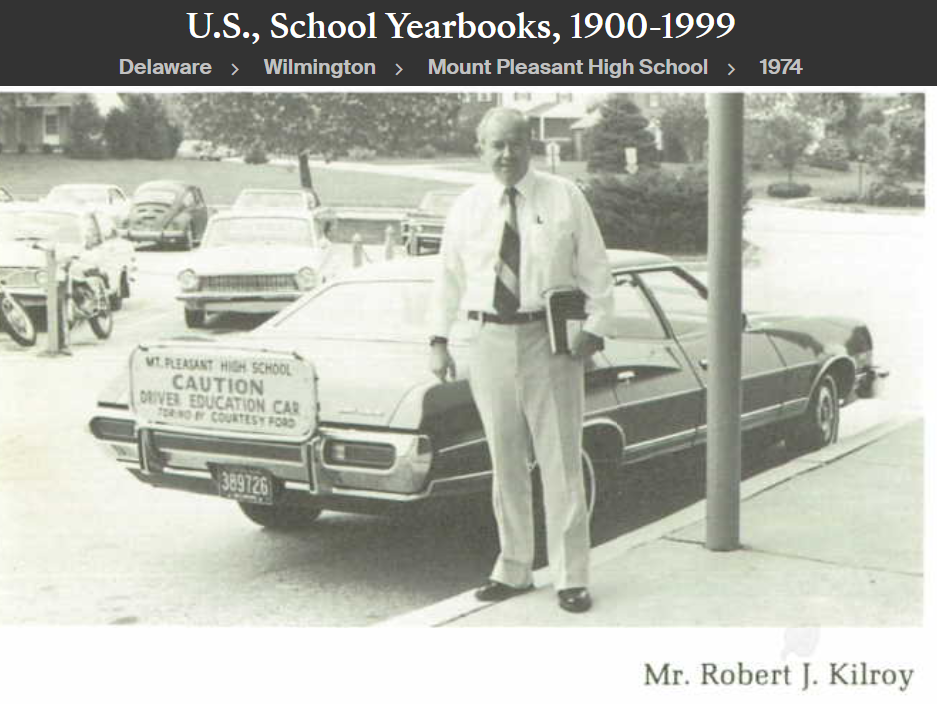 Robert Joseph Kilroy--U.S., School Yearbooks, 1900-1999(1974)