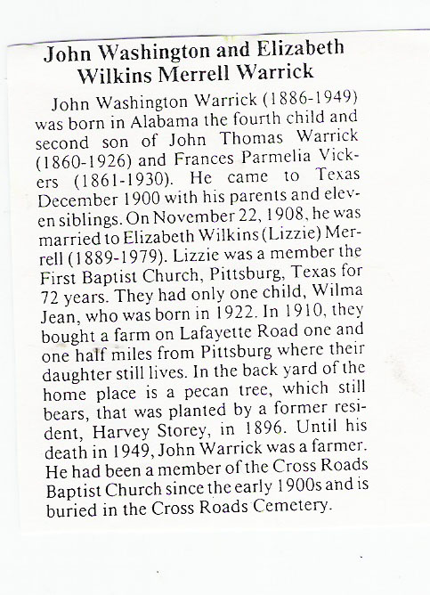 John Washington Warrick 