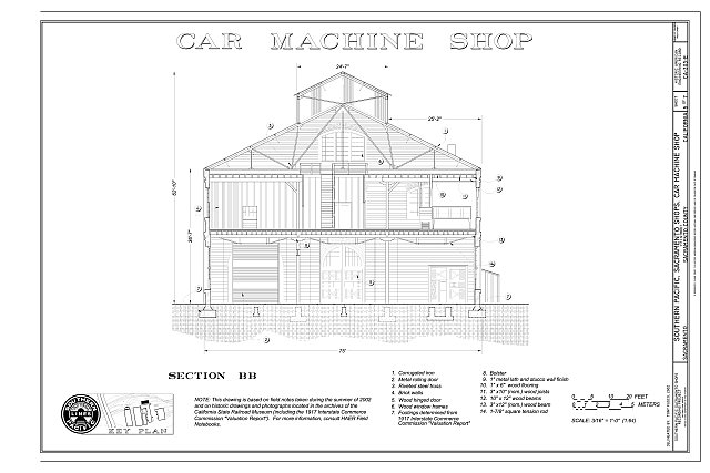 Car Machine Shop Section BB - Southern Pacific,...