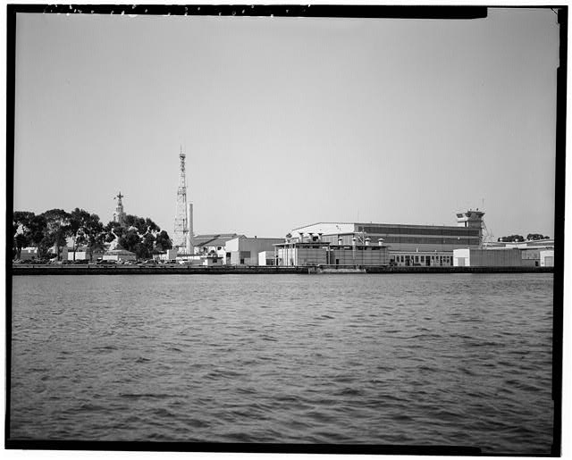 View southwest toward building 29. Former control tower...