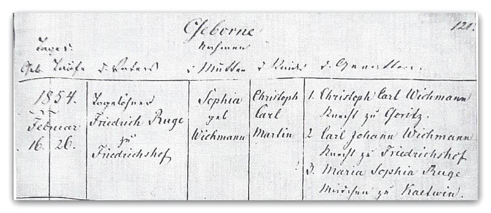 Christoph Carl Martin Ruge, Germany 1854