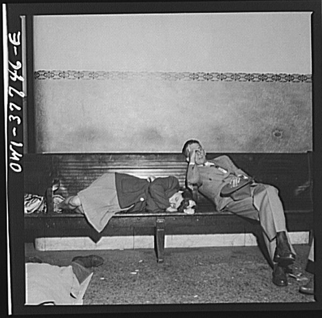 Indianapolis, Indiana. The waiting room of the Greyhound...