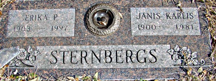 Erika & Janis Sternbergs' Gravestone