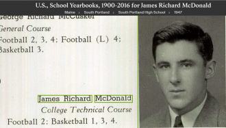 James Richard McDonald--U.S., School Yearbooks, 1900-2016(1947)senior