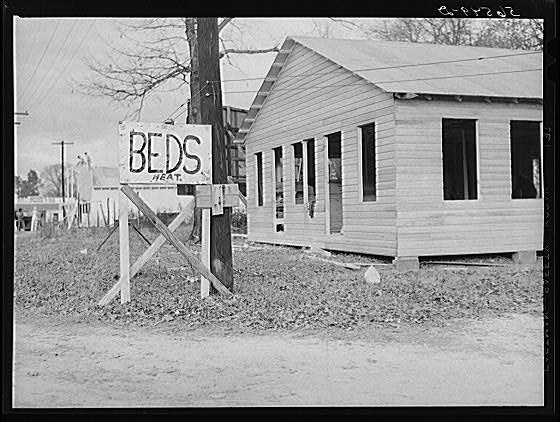 Sign on highway No. 165 near Fort Beauregard (beds and...