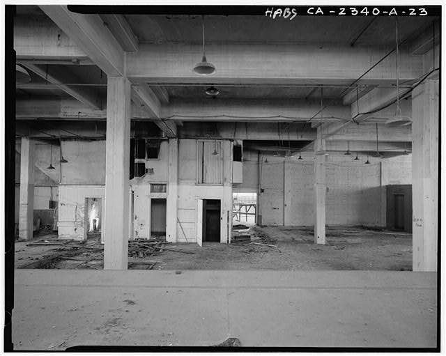 Interior view of first floor of central portion of...