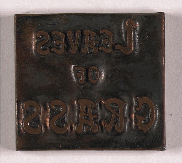 Original brass dies used for 1860 edition of leaves of...