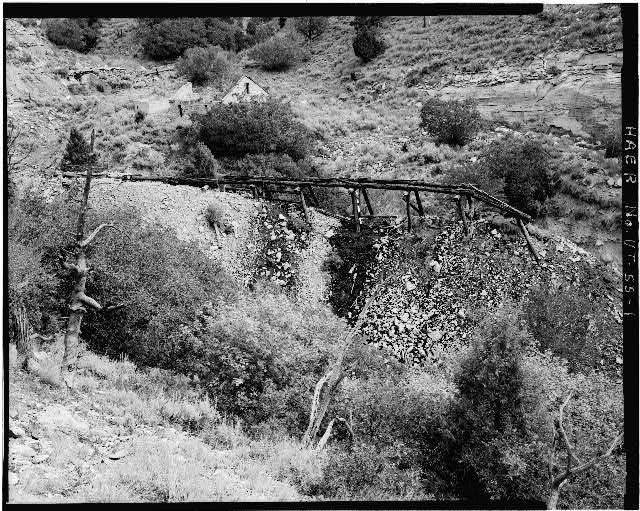1. VIEW OF WEST SIDE OF TIMBER TRESTLE - Standard Mine,...