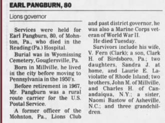 Earl Pangburn Obituary