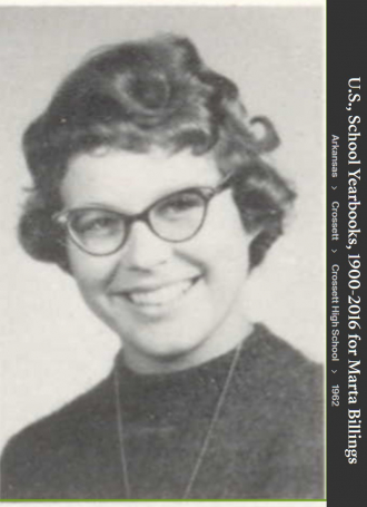 Martha Anne Billings-McCarthy--U.S., School Yearbooks, 1900-2016(1962)a 
