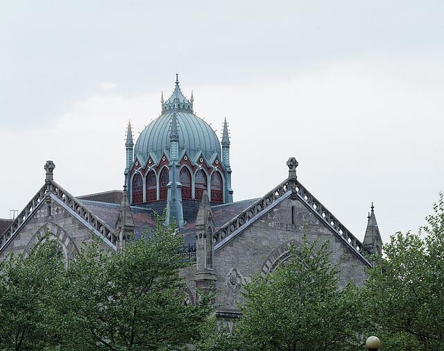 Historic church detail in Boston, Massachusetts