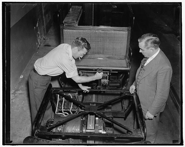 L to r: R.H. Moyers & Tom. Younger, Supt. of Senate...