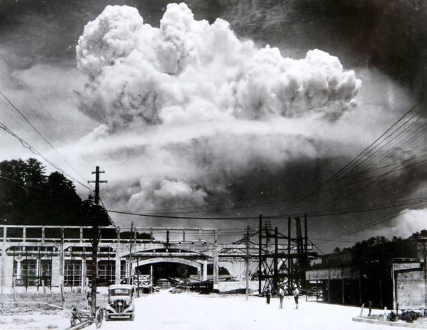 Atomic cloud over  Nagasaki 1945